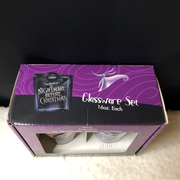 1 Set Of 2 Disney Tim Burton’s “The Nightmare Before Christmas” Glassware NEW - Picture 2 of 6